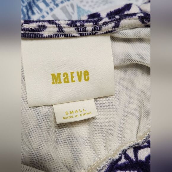 Maeve Anthropologie Mallorca Geometric Print Jersey Knit Maxi Dress size S - Picture 6 of 6